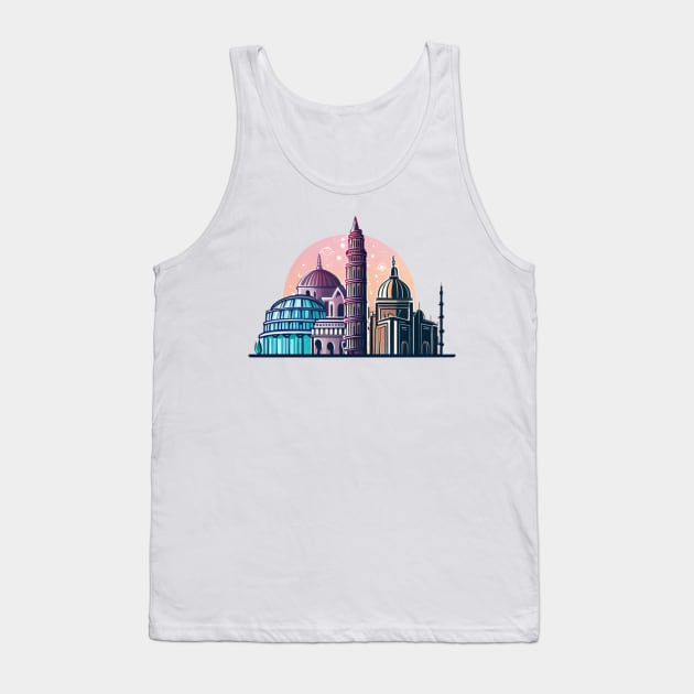 Designs that depict iconic and beautiful buildings from various parts of the world, such as the Eiffel tower, the Taj Mahal, the Colosseum or the Tower of Pisa. Tank Top by maricetak